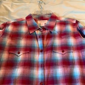 Wrangler button down plaid